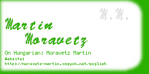 martin moravetz business card